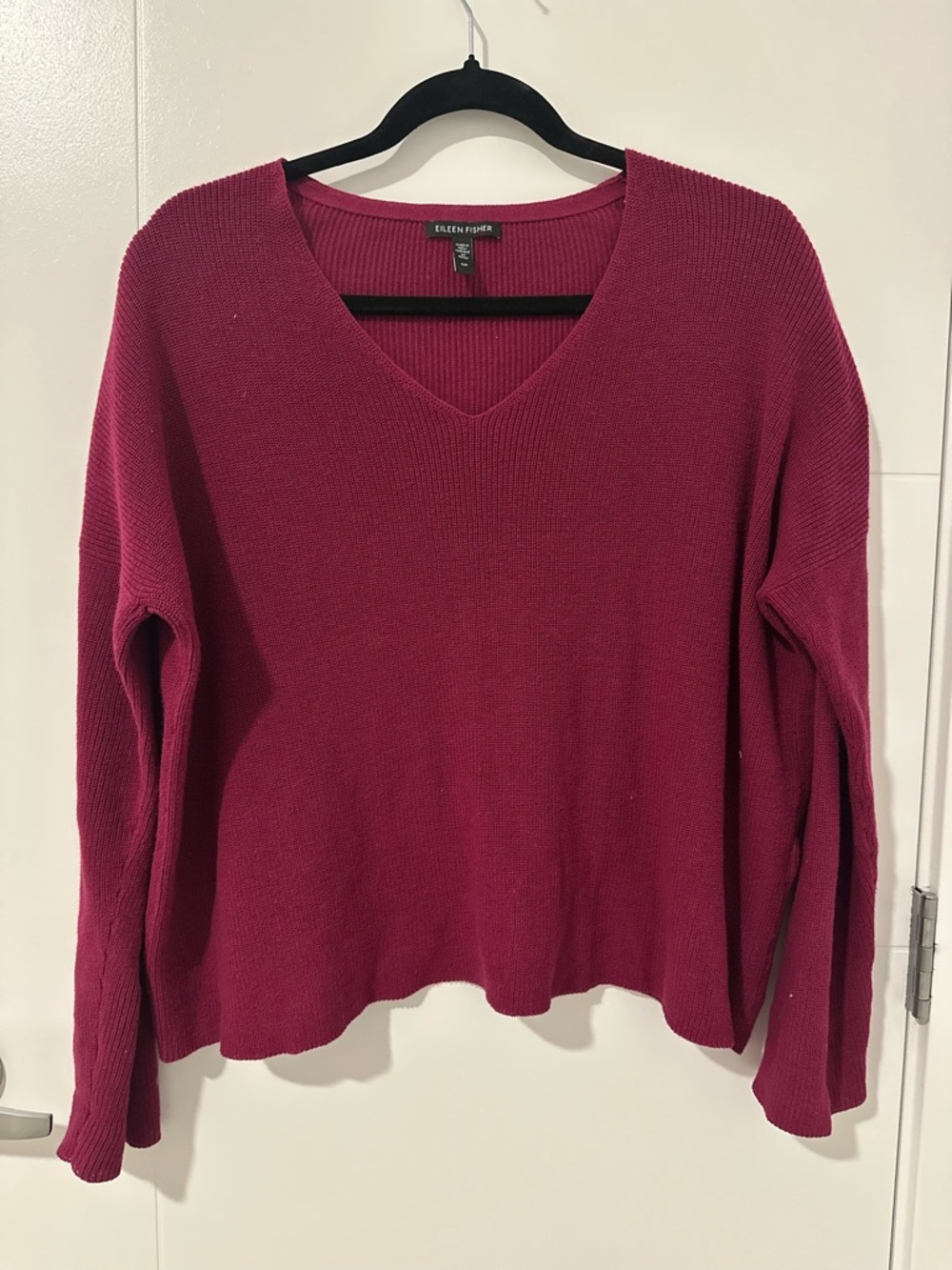 Eileen Fisher V-Neck Organic Cotton Pullover Sweater - Picture 2 of 6